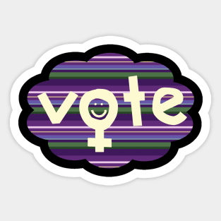 Lavender Stripes Women Vote Sticker